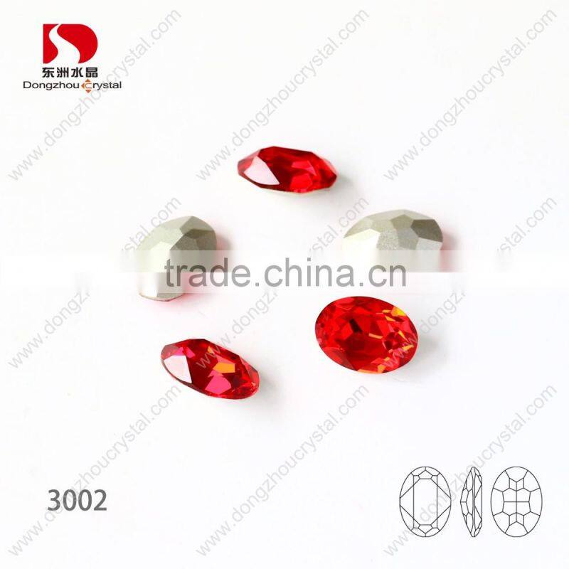 Colors oval loose sew on crystal fancy stone for jewelry making