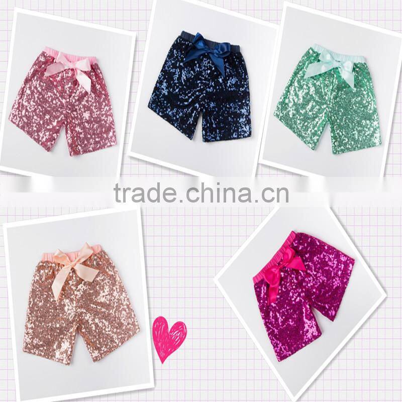 2016 china yiwu rand product and wholesale and EXW price sequin shorts for baby kids for summer and sport wearing