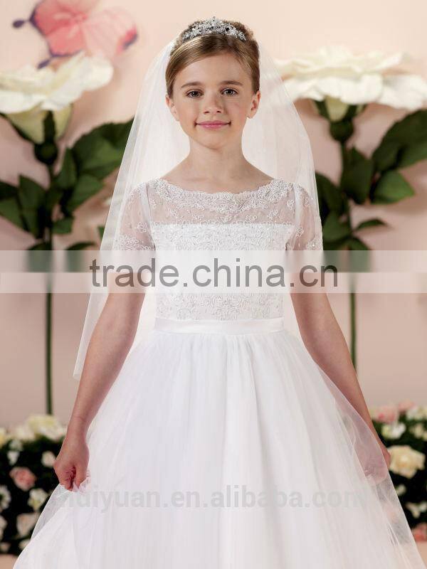 white tulle cap sleeve lace wedding gown baby dress