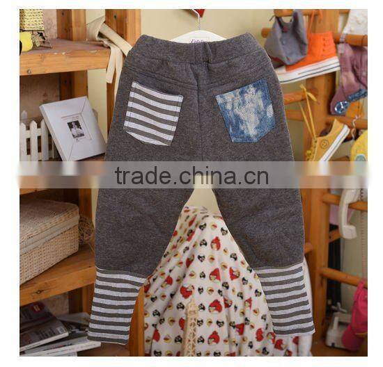 2016 new style Autumn Korea Style kids leather +jeans Pants