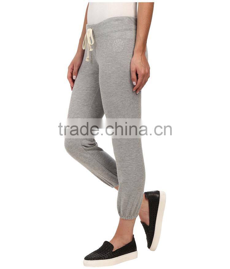 Womens 100% cotton new design plain thin cotton trousers