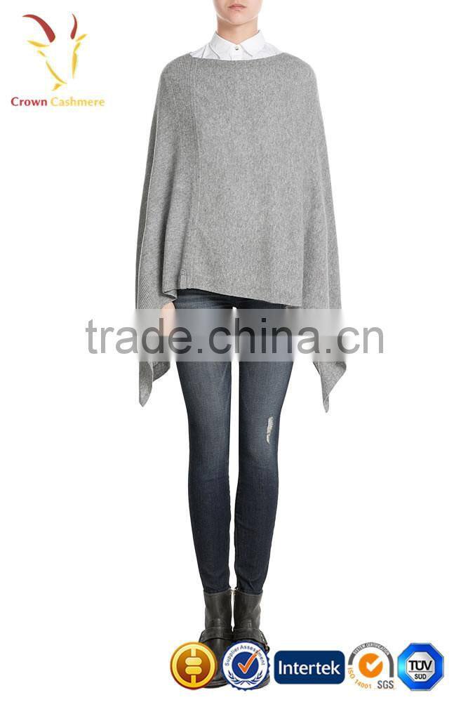 Wholesale Knitted Pure Cashmere Poncho