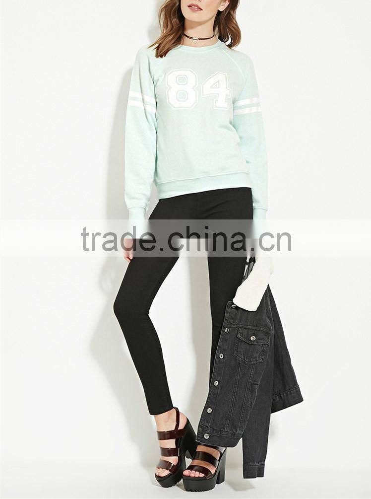 New design fashion crewneck printed sweatshirt for women
