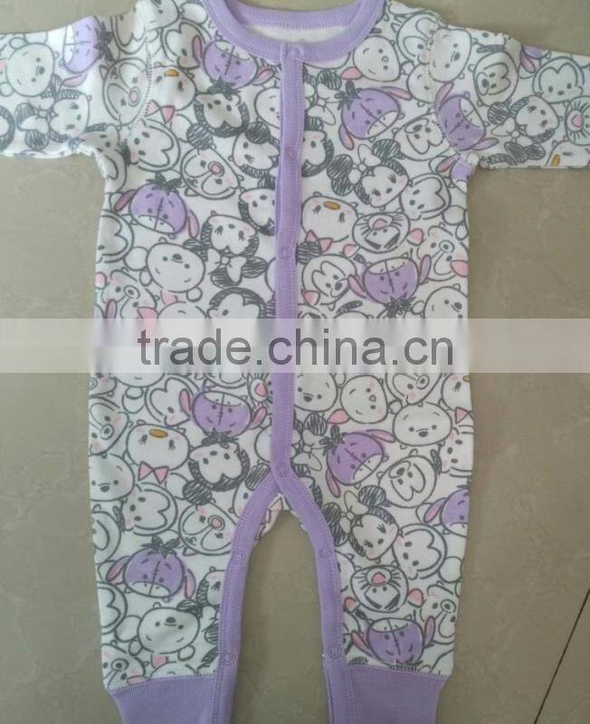 New Model Long Sleeve Organic Cotton Baby Rompers Wholesale Baby Clothes