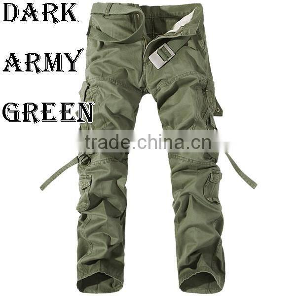 Hot sale economic unisex european style cargo work pants Plus Size Multi-pocket Overalls Trousers Men 6 Color (No Belt)