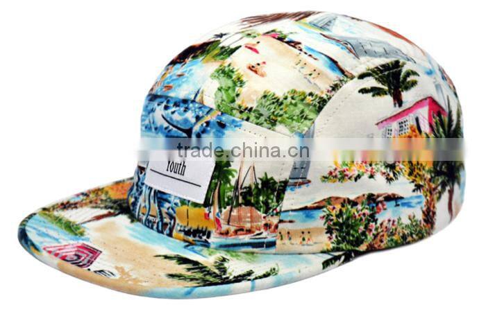 Floral design your own custom hat 5 panel custom hat wholesale