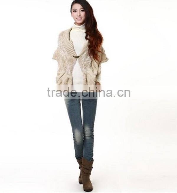 2016 latest design spring smiles batwing sleeve free size Korean style half sleeve loose knit cardigan latest