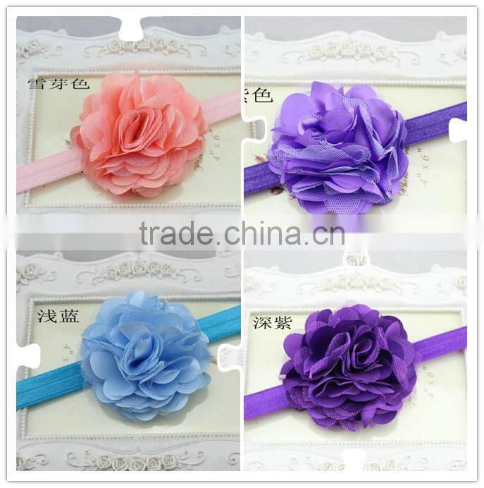 European and American children's hairband wholesale baby satin ribbon hair accessary head flower headband factory direct supply