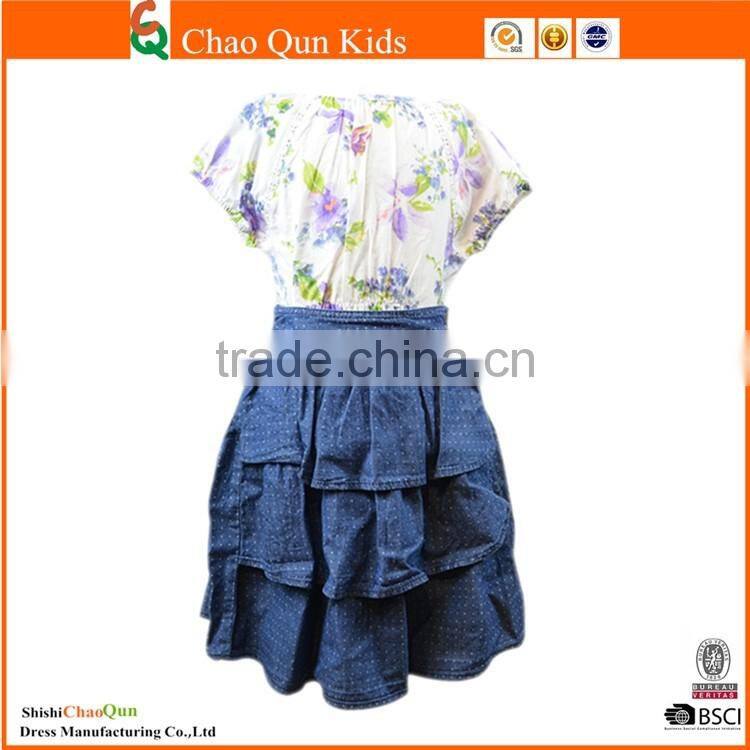 High Quality tiered girl flower kids dress