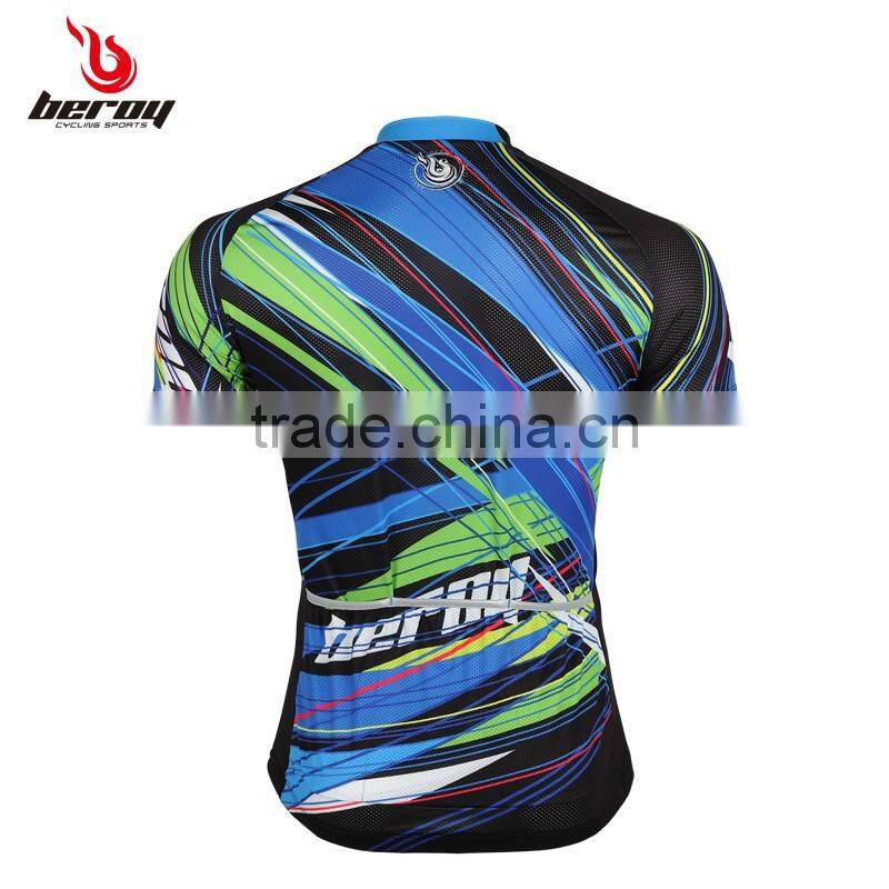 BEROY Hot Reflective Trim Land Bike Wear, Custom Short Sleeve Mountain Cycling Clothing