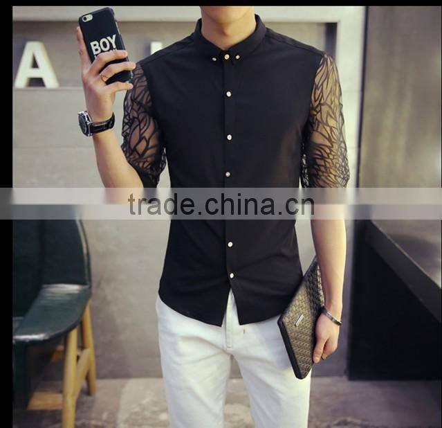 Cultivate one's morality short sleeve white shirt male 7 minutes of sleeve