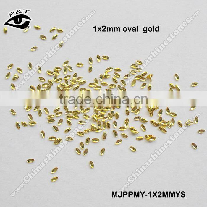 1x2mm Oval shape tiny metal studs for nail decorations