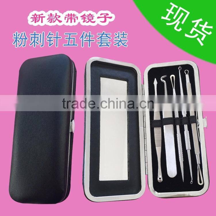Curved acne clip tweezer extractor needle blackhead Comedones Whitehead remover
