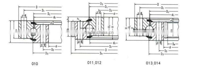 013.25.355 Single row four point contact ball slewing bearing for crane