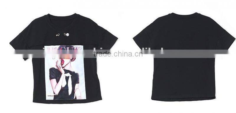 2017 Wholesale high quality women t shirt custom t shirt printing