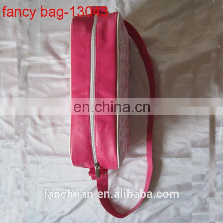 2014 New Design Girl's PU Shoulder Bag with Printed Cotton Jersery