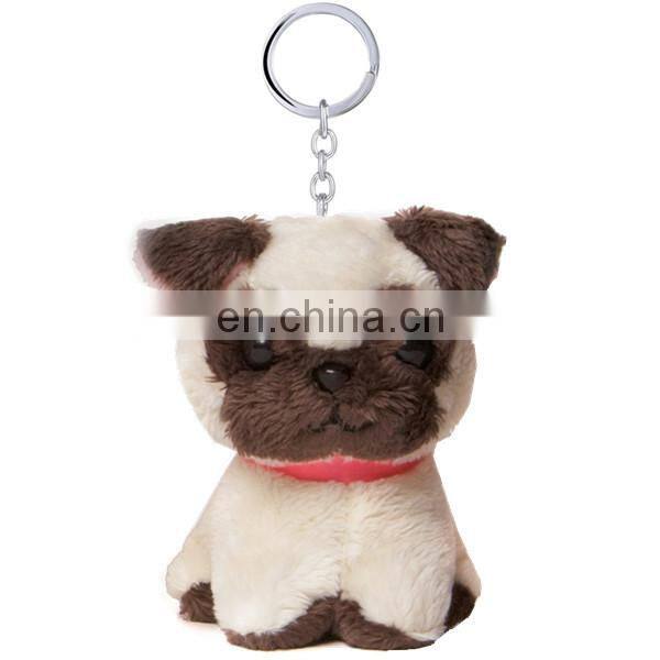 Lifelike Cheap Cute 10cm Custom Stuffed Animal Soft Dog Plush Keychain