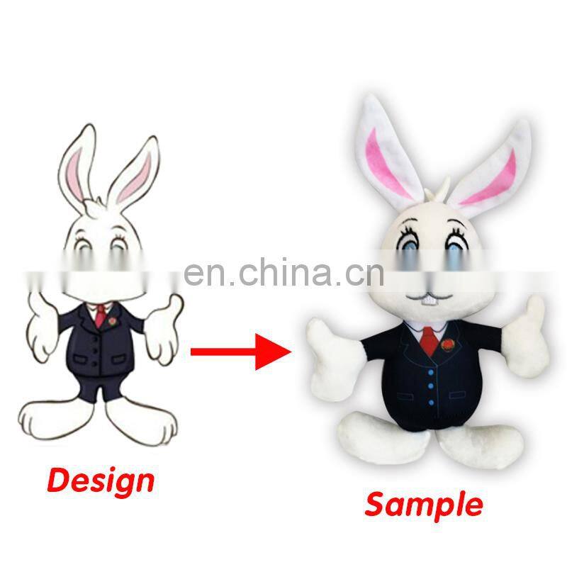Dongguan customized made stuffed rabbit character plush doll toy maker