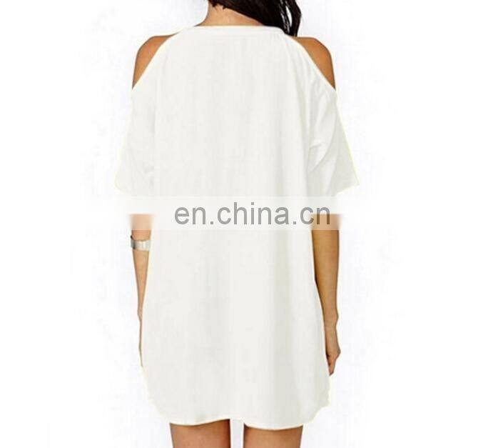 OEM Women Fashion Sexy Chiffon Blouse T-shirt Tops Casual Shirt Off shoulder Blusas Plus size Off Shoulder Latest Dress Designs
