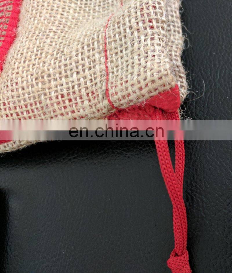Jute Bag with Strong Mesh Bag, Jute Food Grade Packing Bag, Jute Porch with net and drawstring, Wholesale Jute Mesh Bag