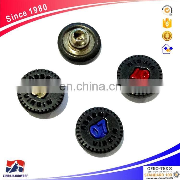 Fashion metal jean rivet with embossed logo