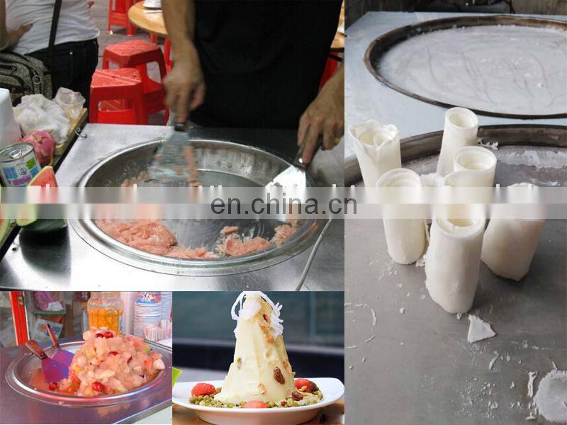 Factory Supply Roll Fried Ice Cream Machine with Single Pan / Fruit Fry Ice Cream Machine