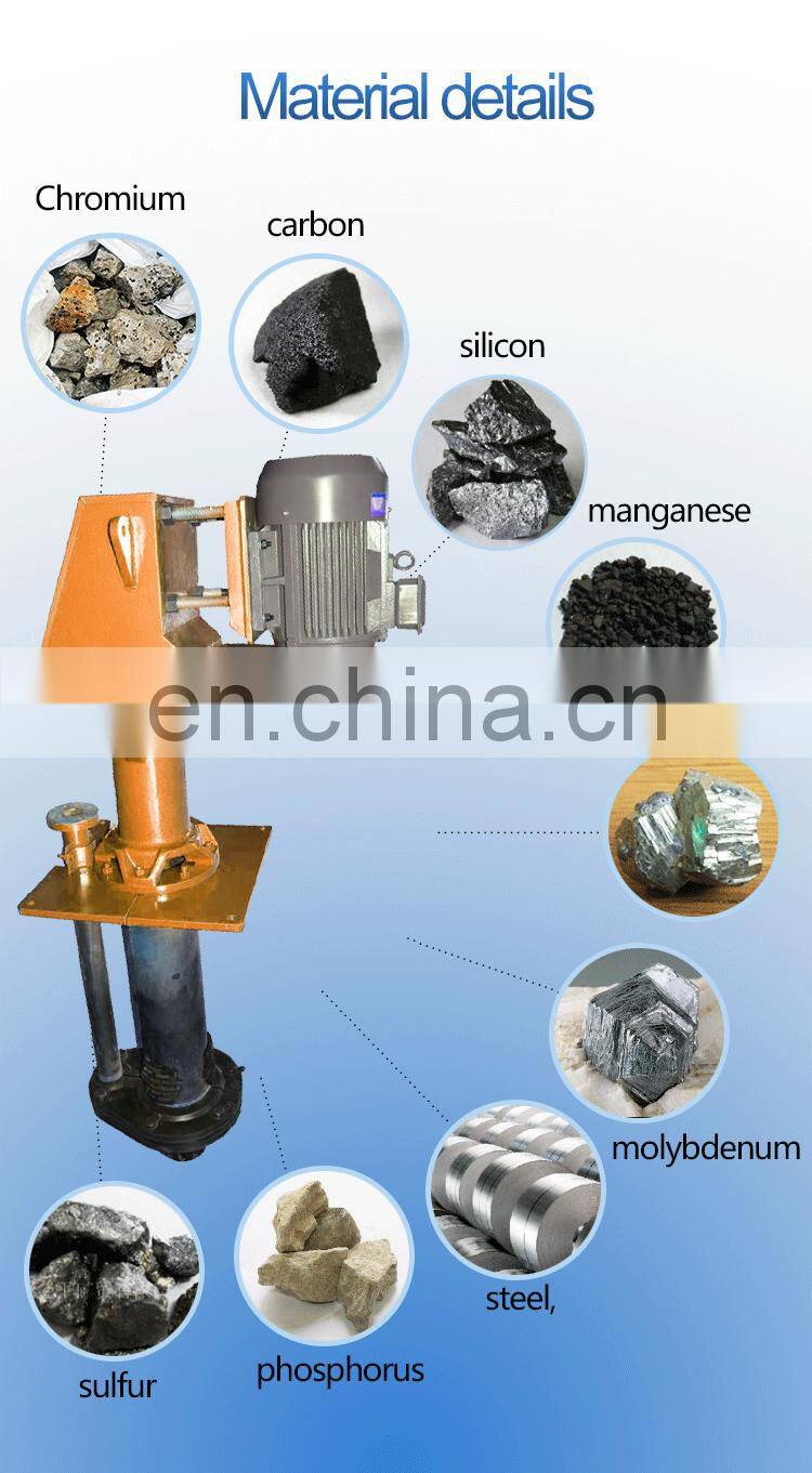 abrasive sludge suction long shaft slurry sump pump vertical sand pump