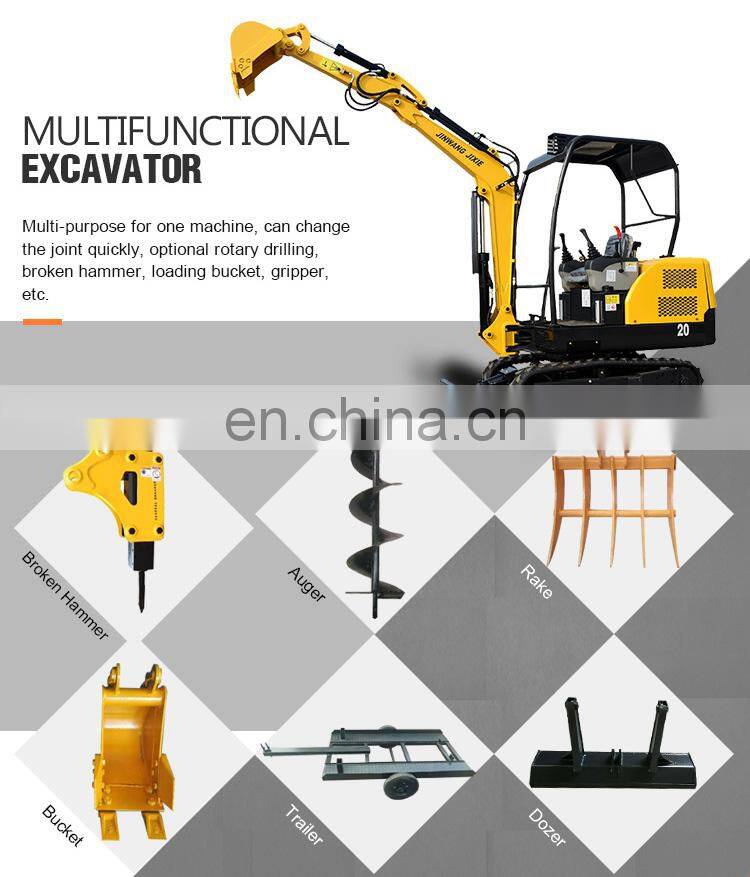 Low fuel consumption 2 ton mini agricultural excavator for sale