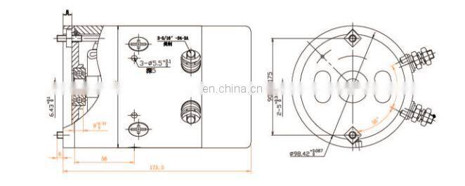 2450rpm low noise High torque DC motor 12v 1600w