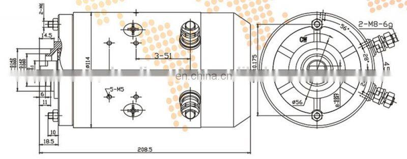 Brushed Motor 24V 2KW for electric wheelchair