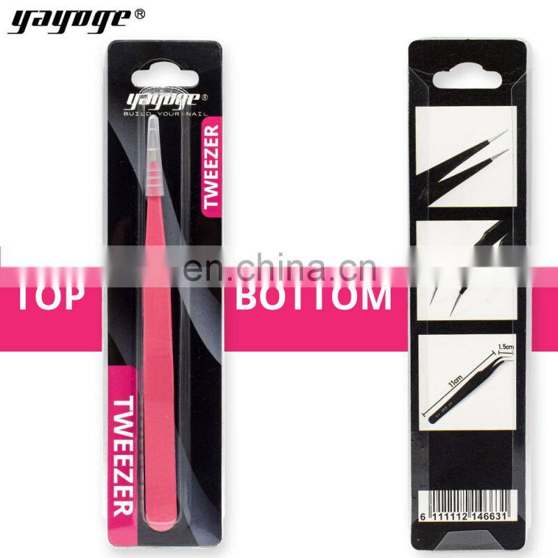 Yayoge Custom Stainless Steel Manicure Nail Tweezer With Cheapest Price Eyelash Extension Tweezers Nail Tools Supplier