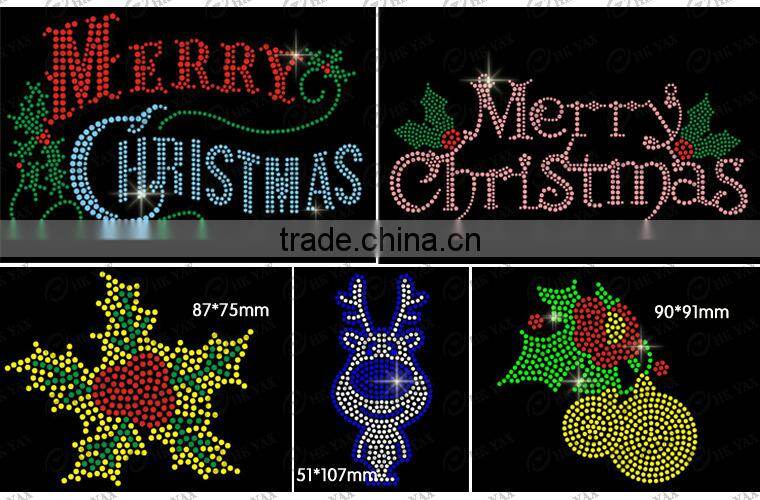 Alibaba China manufacturer Xmas flake rhinestone transfer, rhinestone flake design, custom rhinestone transfer flake for dress