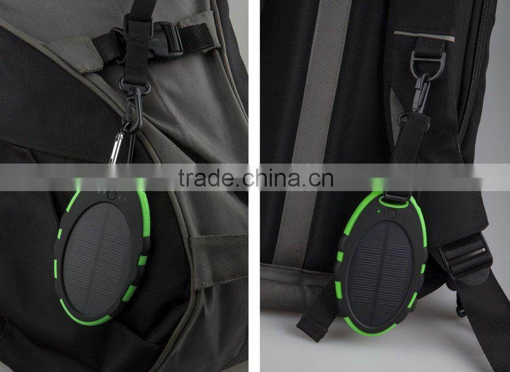 5000mah solar energy power bank, waterproof solar power bank charger