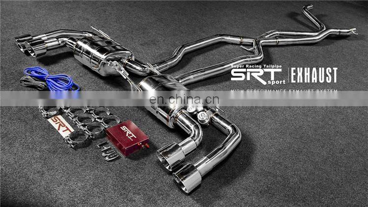 Exhaust Pipe for porsche cayenne 3.0T 4 tips with valve catback with quad double tip