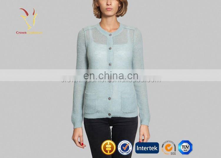 Korean see through knitted cardigan sweater for women