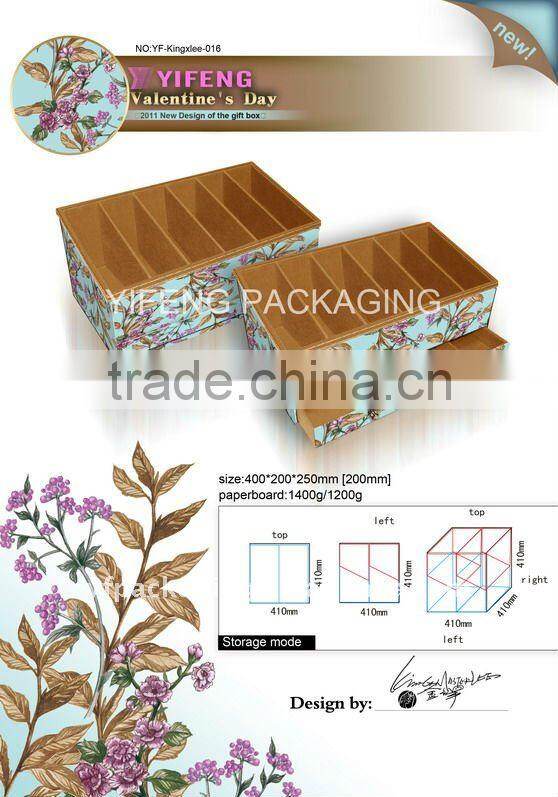 divided storage box for stockings