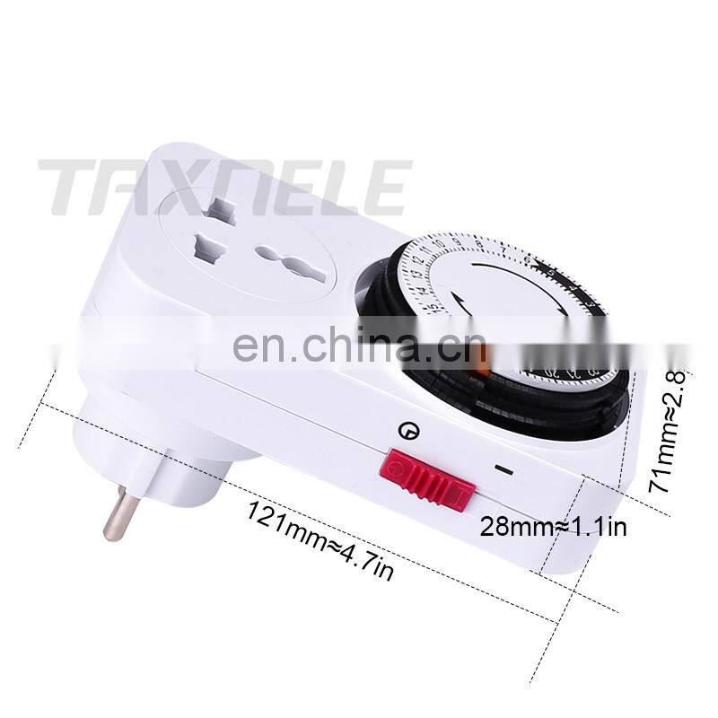 24 Hour Mechanical Timer Switch EU standard Socket Mechanical Timer 220V 16A EU plug Electrical Program Timer Power Switch