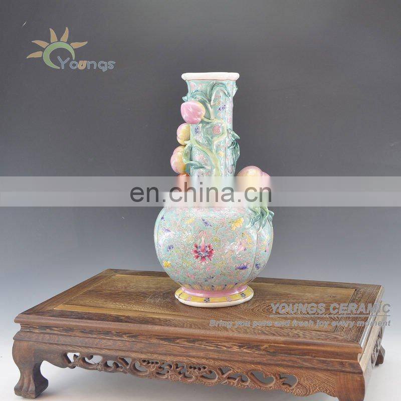 Oriental Antique Ceramic Peach Vases In Bulk