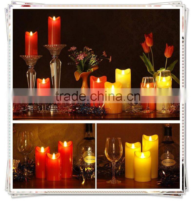 wax led candle light with realistic flame,remote control and USA,EU patent