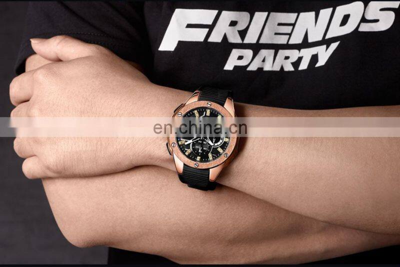 MEGIR 2053G Boy's Fashion Quartz Hand Watch Rubber Strap Watch Sport Men