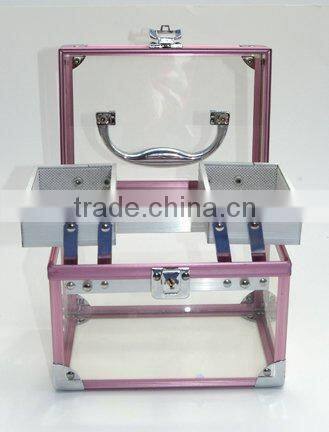 2013 style aluminum acryli case with any color acryli panelt and safe locks and handle