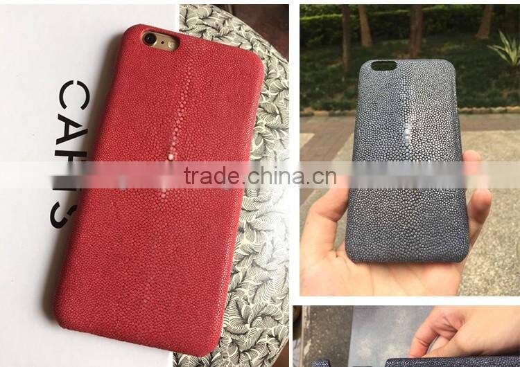 Luxury genuine polished stingray leather skin case for iphone 6 plus