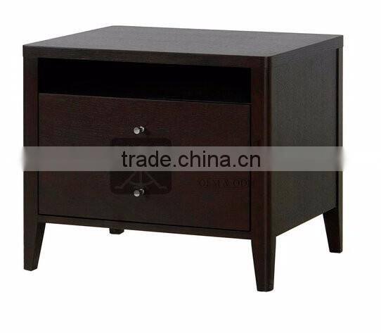 NI-108 Black Wood Hotel Bedside Stand Used