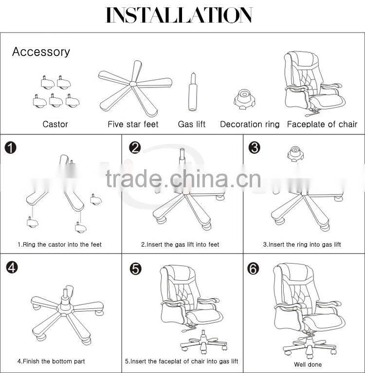 China classical leather office reclining seat