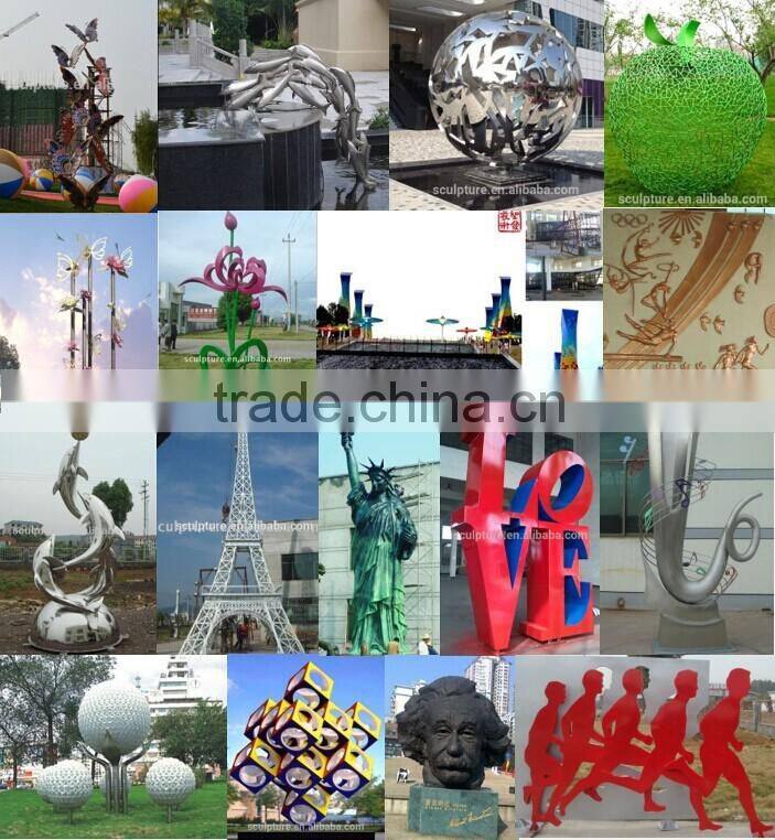 High quality outdoor garden sculpture supplier mirror polish finish could be customized stainless steel sculpture