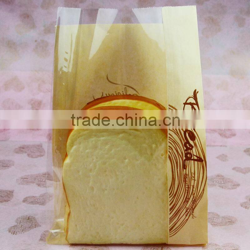 one side transparent bread packaging paper bags