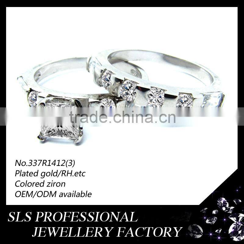 Fashion ring with big stone 925 silver material couple love band rings cheap wedding ring for unisex gender