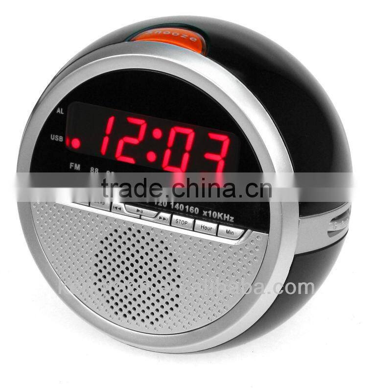 High Quality LED Display USB Music Playback Alarm Clock Radio