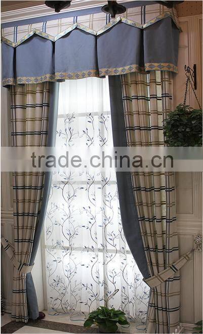 2015 Yarn dyed Plaid Cotton curtains livingroom curtains