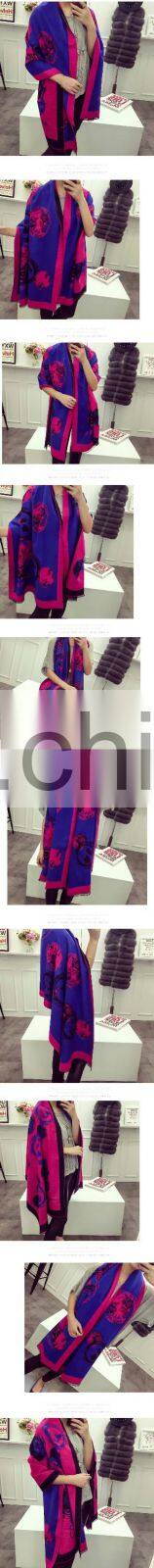 HOT New Arrival Fashion Cute Cartoon Cat Knitting Warm Acrylic Tassel Brand Pashmina Scarf for Women